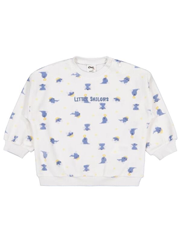 Civil Baby Fok Balığı 6-18 Ay Sweatshirt - Beyaz 6-9 Ay
