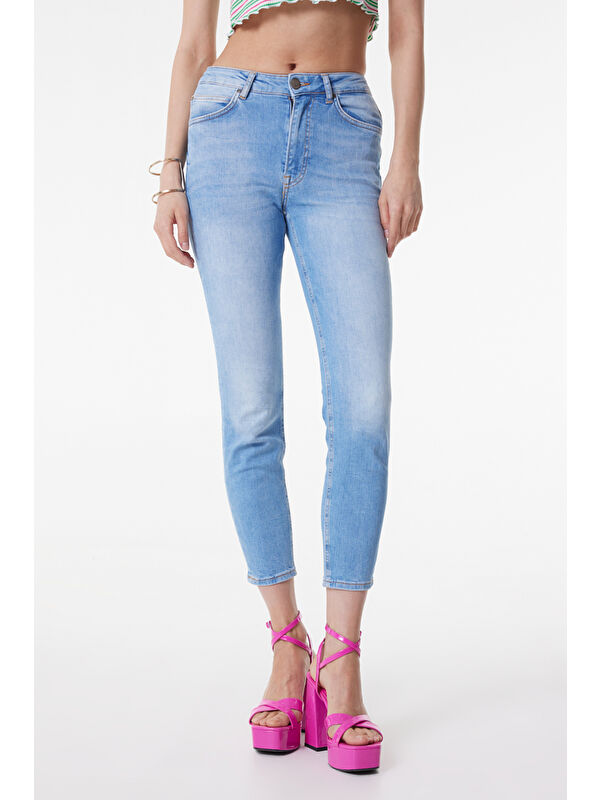 Lee Scarlett Skinny Fit Yüksek Bel Açık Mavi Esnek Jean Pantolon