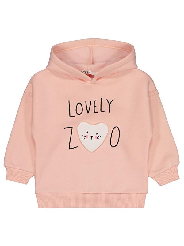 Civil Girls Lovely Baskılı 2-5 Yaş Sweatshirt - Pudra 2-3 Yaş