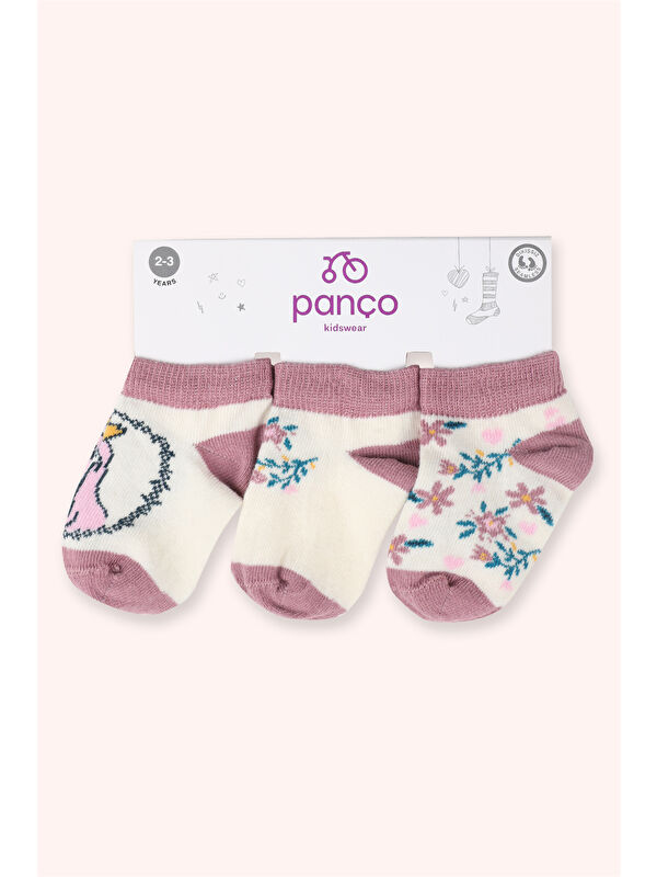 Panço Kız Bebek 3'lü Patik Çorap Seti