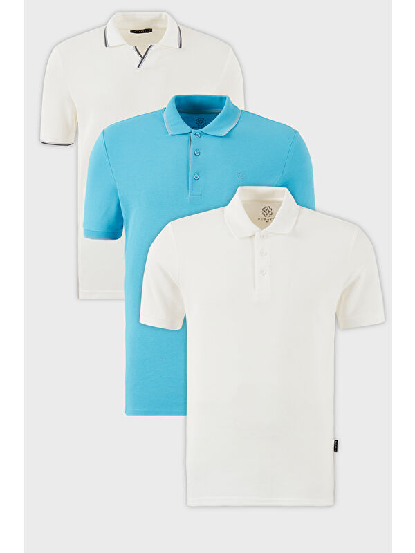 Buratti Pamuklu Regular Fit 3'lü Paket Polo Yaka Tişört 59029641827S3