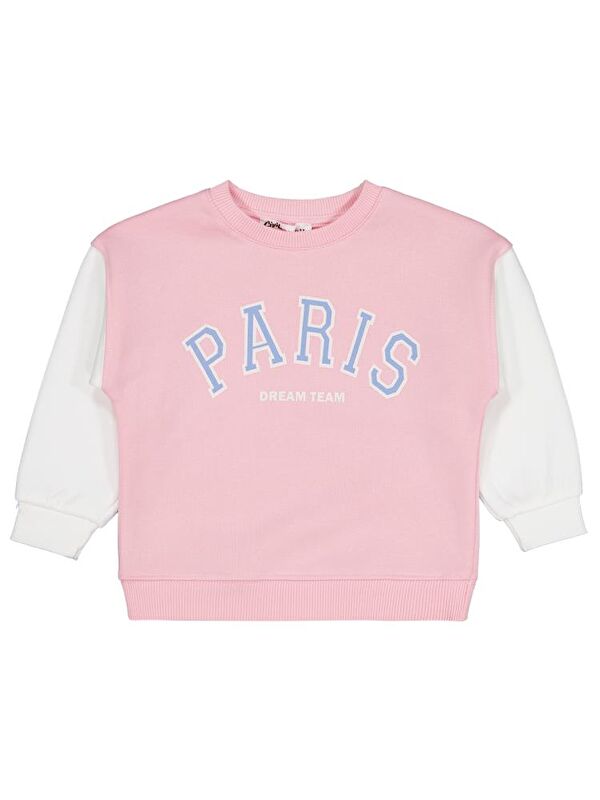 Civil Girls Paris Baskılı 2-5 Yaş Sweatshirt - Pembe 4-5 Yaş