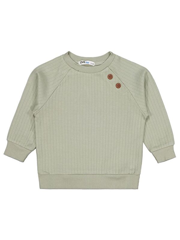 Civil Boys Süs Düğmeli 2-5 Yaş Sweatshirt - Yeşil 2-3 Yaş