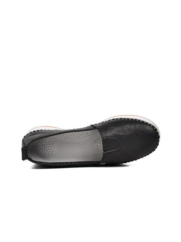 Siyah Hakiki Deri Anatomik Kadın Casual Ayakkabı 24075 - Görsel 5