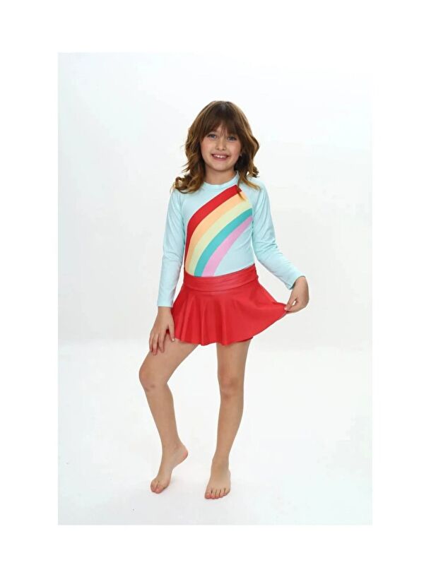 My Kids Wear Etek Detaylı Kız Çocuk Renkli 2 li Mayo