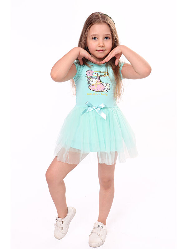 Toontoykids Kız Çocuk Baskılı Elbise
