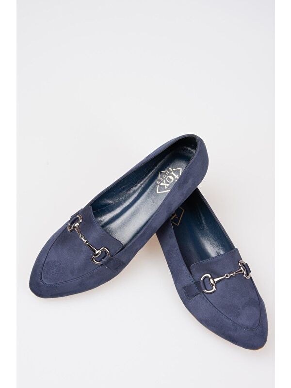Fox Shoes Lacivert Kadın Babet Y290110002