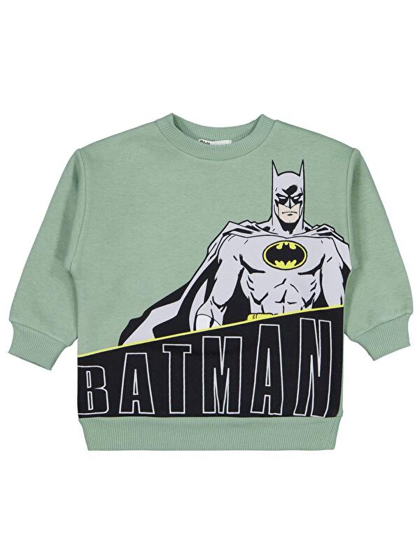 Batman Baskılı 2-5 Yaş Sweatshirt - Yeşil 4-5 Yaş