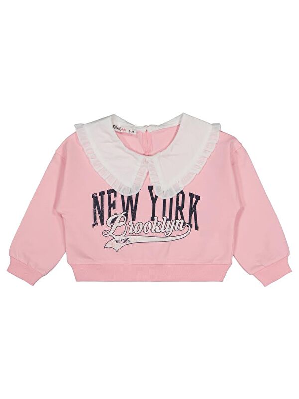Civil Girls NewYork Baskılı 2-5 Yaş Sweatshirt - Pembe 2-3 Yaş