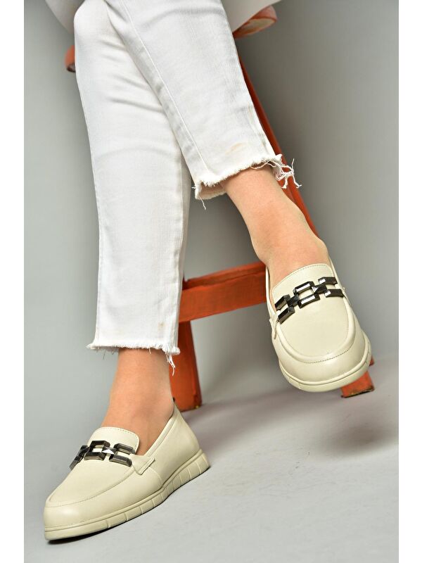 P5550811 Bej Kadın Ayakkabı - Görsel 4