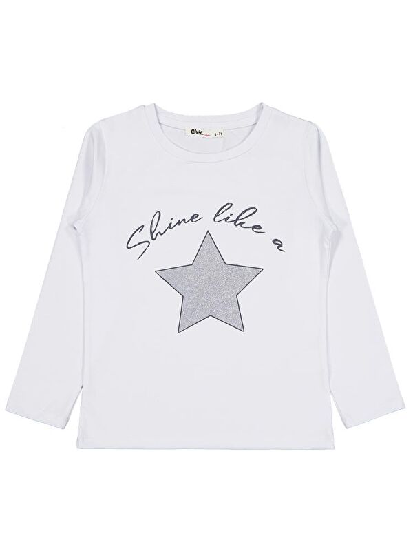 Civil Girls Yıldız Baskılı 6-9 Yaş Sweatshirt