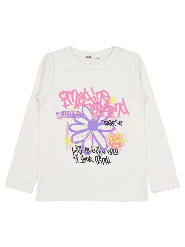 Civil Girls Çiçek Baskılı 6-9 Yaş Sweatshirt