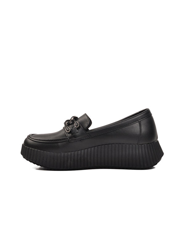 Siyah Cilt Kadın Casual Ayakkabı 389120 - Görsel 3