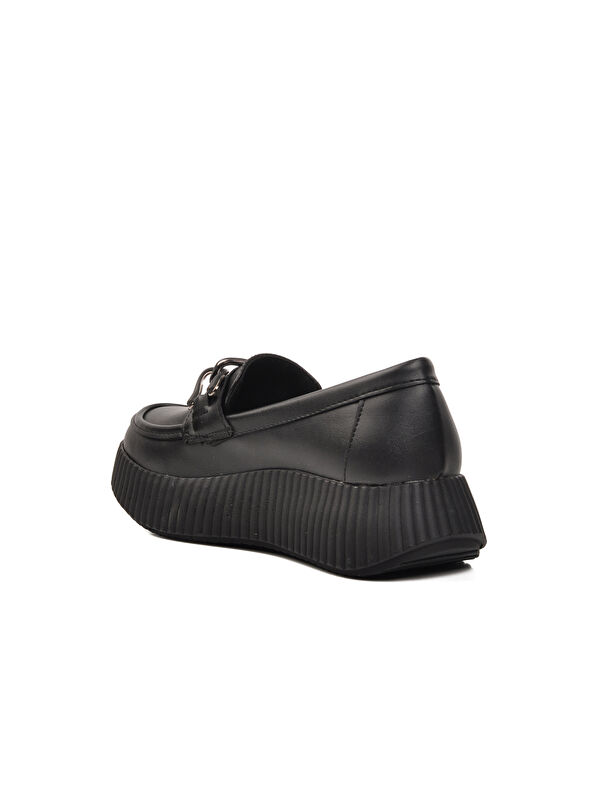 Siyah Cilt Kadın Casual Ayakkabı 389120 - Görsel 5