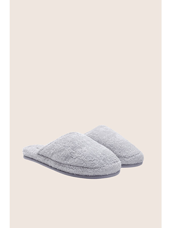 İrya Marble Unisex Kalın Tabanlı Havlu Terlik Gri