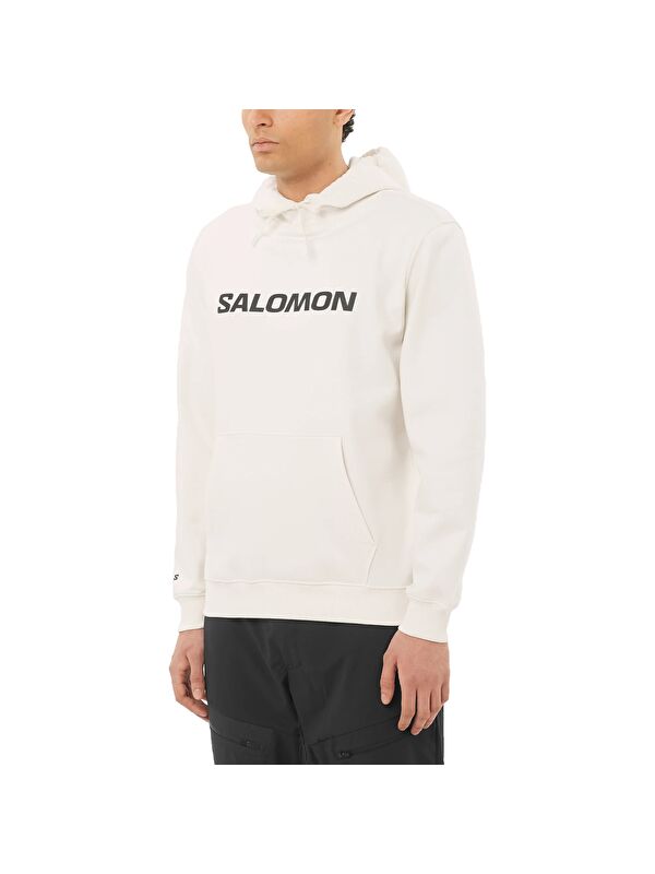 Salomon Salomon Logo Erkek Beyaz Kapüşonlu Sweatshirt