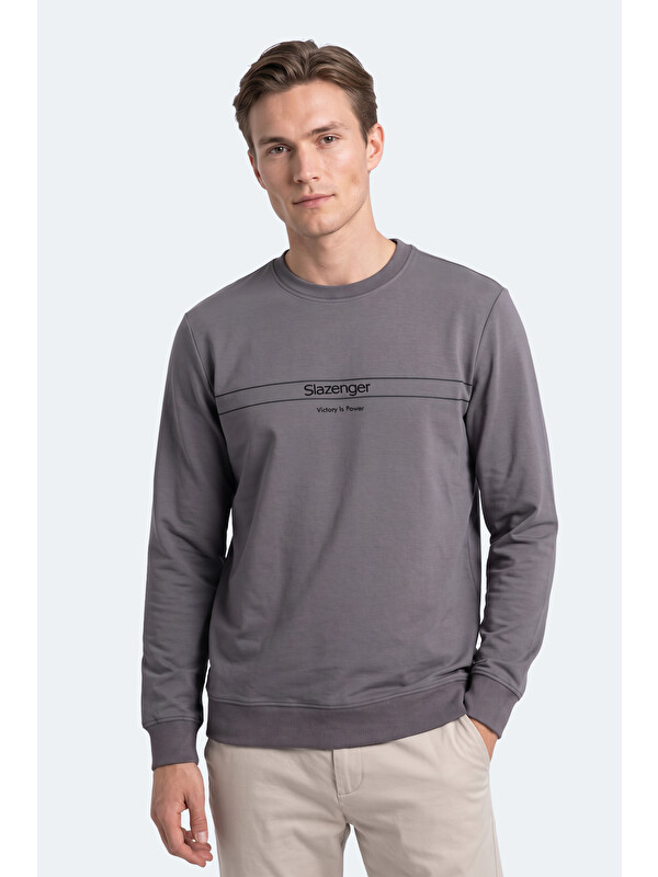 SLAZENGER GARRET Erkek Koyu Gri Sweatshırt