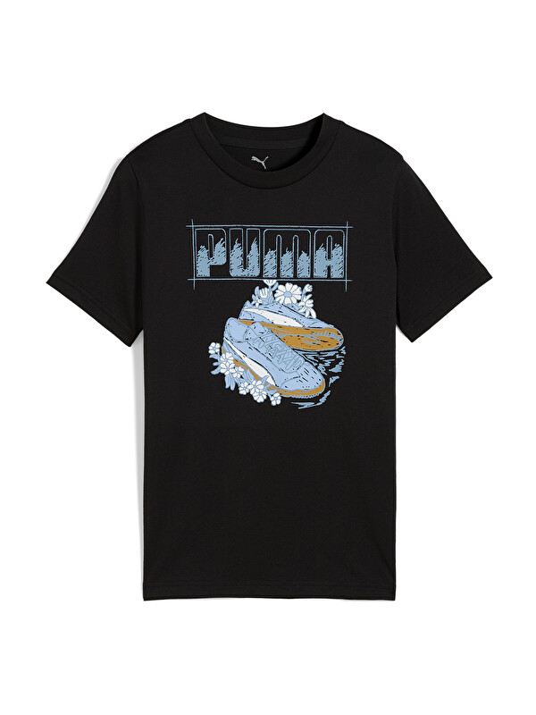 Puma Graphic Kız Çocuk Siyah Tişört