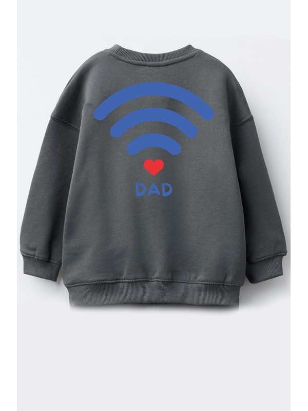 Monila Unisex Çocuk Baskılı 3 İplik Kumaş Pamuklu Sweatshirt