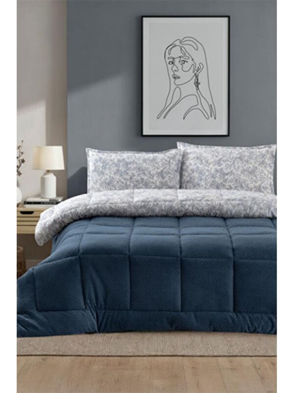 Çeyiz Diyarı Gracias 4 Parça Comforter Set İndigo