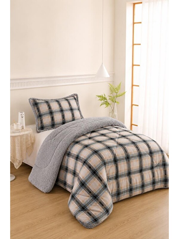 Çeyiz Diyarı Karmen Desenli Pelüş Tek Kişilik Comforter Set