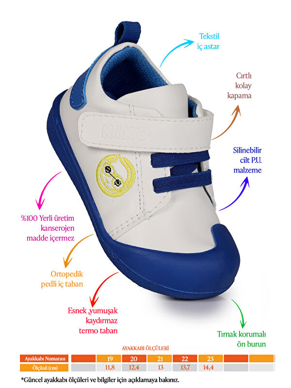 Smile Cırtlı Kız Bebek İlk Adım Ortopedik Günlük Ayakkabı - Görsel 3