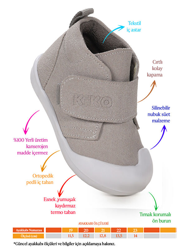 Winnie İlk Adım Cırtlı Kız Bebek Günlük Bot Ayakkabı - Görsel 3