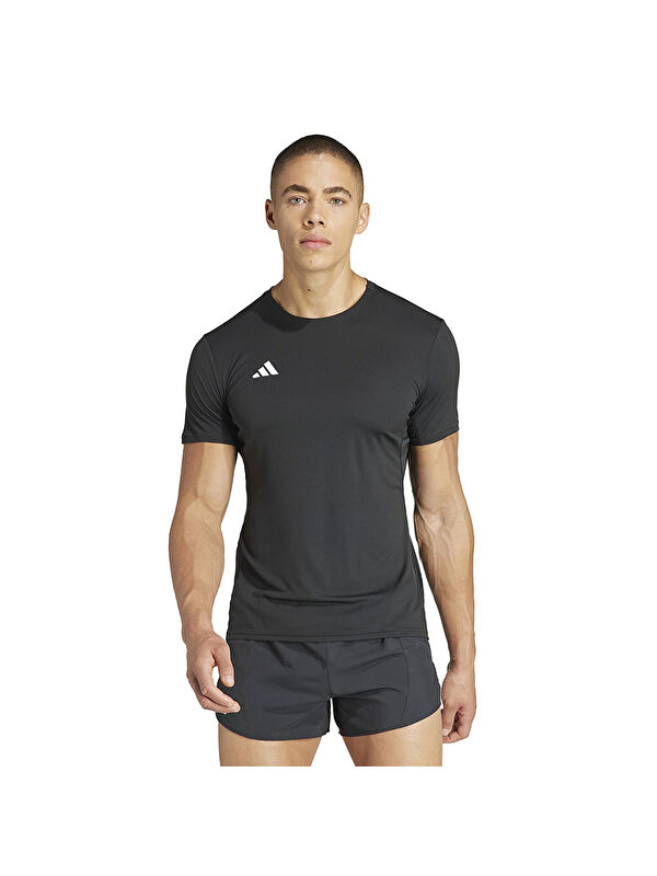 Adidas Adizero Essentials Erkek Siyah Yuvarlak Yaka Tişört