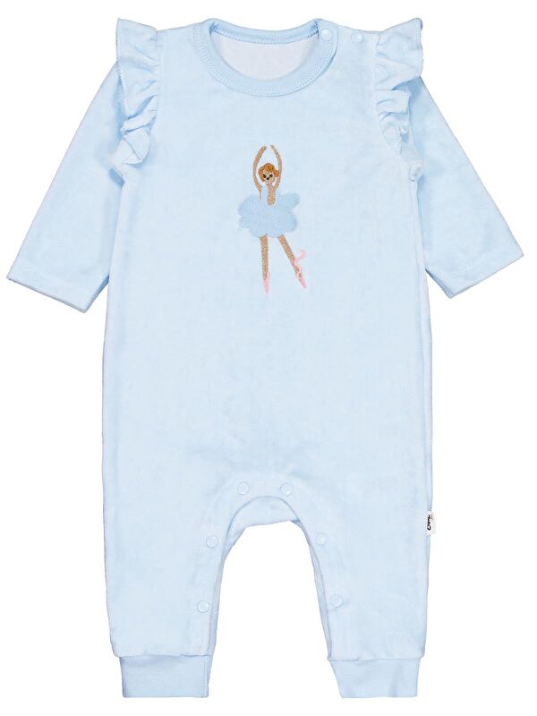 Civil Baby Balerin Nakışlı 6-18 Ay Tulum - Mavi 9-12 Ay