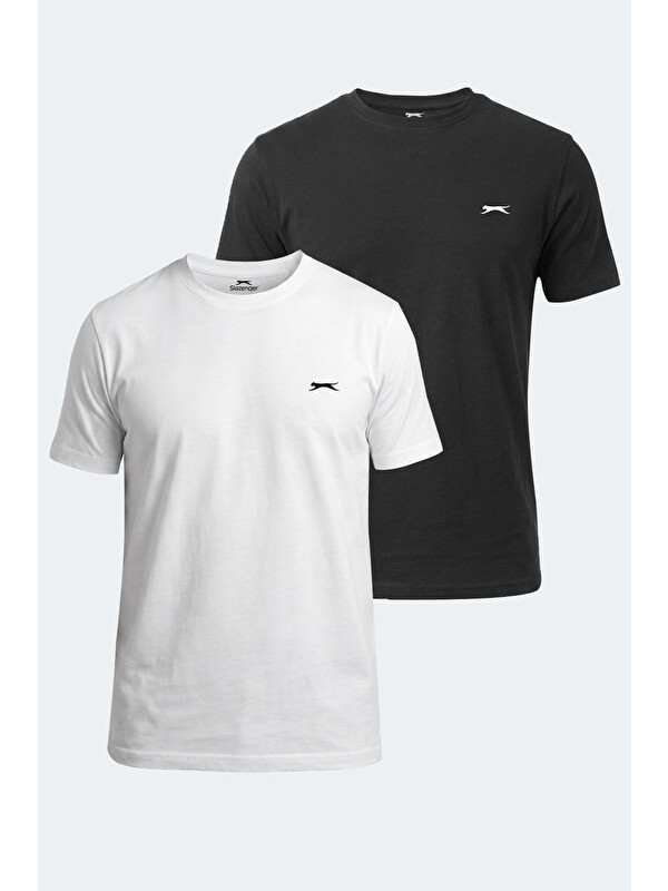 SLAZENGER NOTRON I 2 Lİ SET Erkek  Beyaz - Siyah Tişört