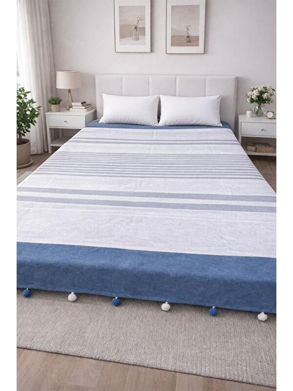 Çeyiz Diyarı Merinos Colorway Glau Çift Kişilik Pamuklu Battaniye 180x220 cm