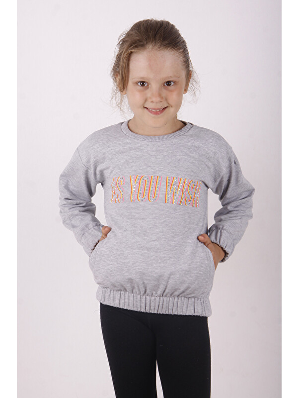 Toontoykids Kız Çocuk You Wish Baskılı Sweatshirt