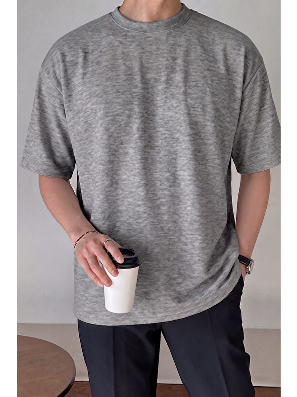 Genius Store Erkek Oversize Tişört Pamuk Kumaş Bisiklet Yaka Rahat Kalıp T-shirt