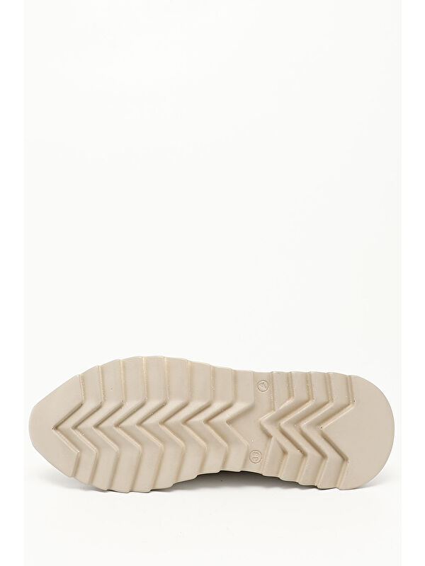 Gonderi(r) Beyaz Gonderi(r) Hakiki Deri Dolgu Taban Bağcıklı Kadın Sneaker