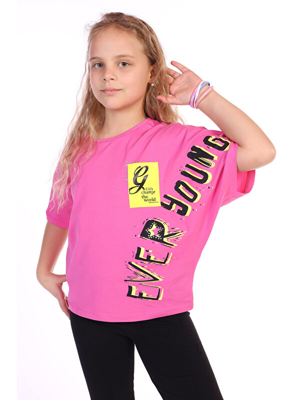 Toontoykids Kız Çocuk Ever Young Baskılı Tişört