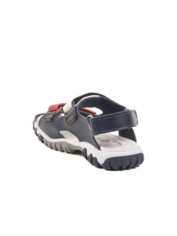 Lacivert Kırmızı Cırtlı Erkek Çocuk Spor Sandalet 173110 P - Görsel 5