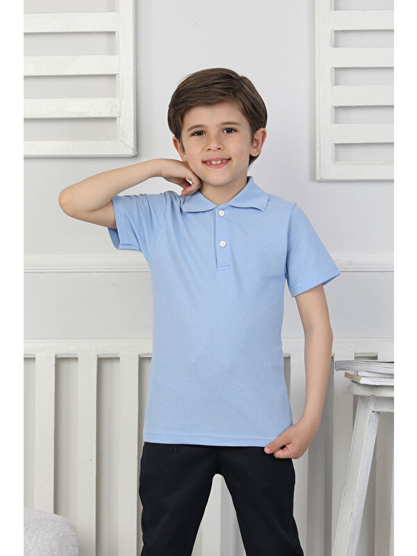 Modanino Erkek Çocuk %100 Pamuk Okul Tarz T-Shirt 5-13 Yaş 12273