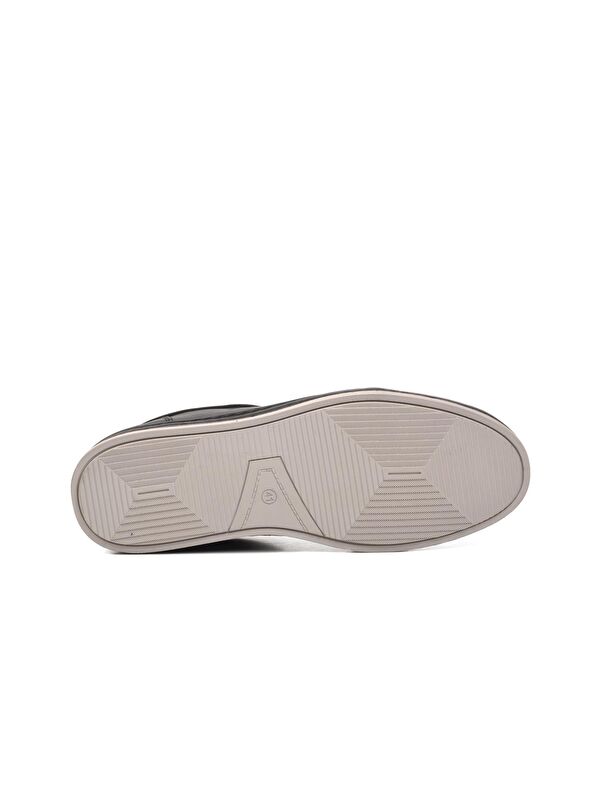 Siyah Hakiki Deri Erkek Sneaker 245535 - Görsel 6