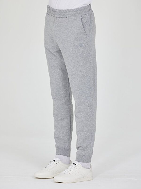 Shooter Sportswear Gri Erkek  Slim Fit Eşofman Altı Lastikli Paça Günlük Spor Alt Yan Cepli