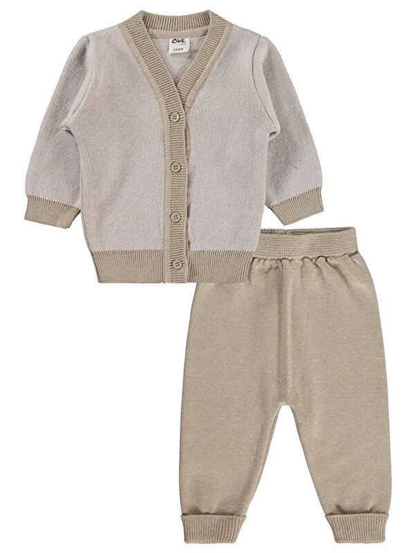 Civil Baby Hırkalı 6-18 Ay Takım - Bej 6-9 Ay