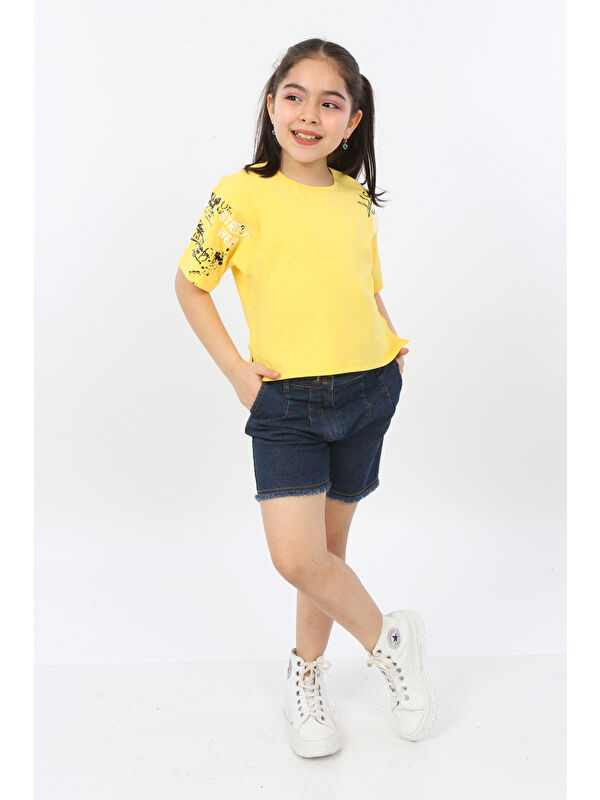 Toontoykids Kız Çocuk Street Baskılı Tişört