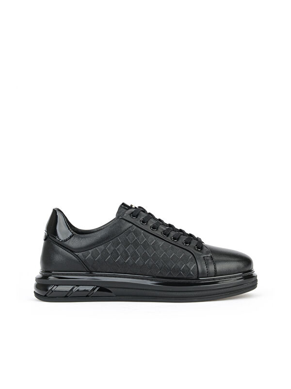 Ziya Ayakkabı Erkek Hakiki Deri Sneaker 1611057Z1011 Siyah