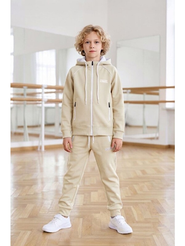 Pina Kids Erkek Çocuk Scuba Atheletic Reglan Kol Kapüşonlu Dalgıç Kumaş Eşofman Takımı ESF7028