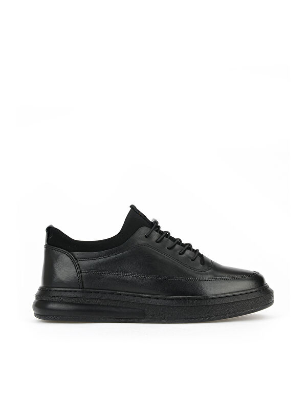Ziya Ayakkabı Erkek Hakiki Deri Sneaker 161423Z88 Siyah