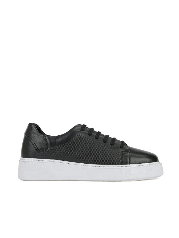Ziya Ayakkabı Erkek Hakiki Deri Sneaker 161423Z515 Siyah