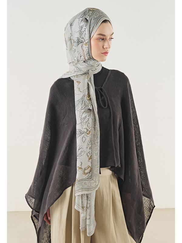 Fresh Scarfs Pure Ethnic Desen Soft Viskon Şal Natural Bej