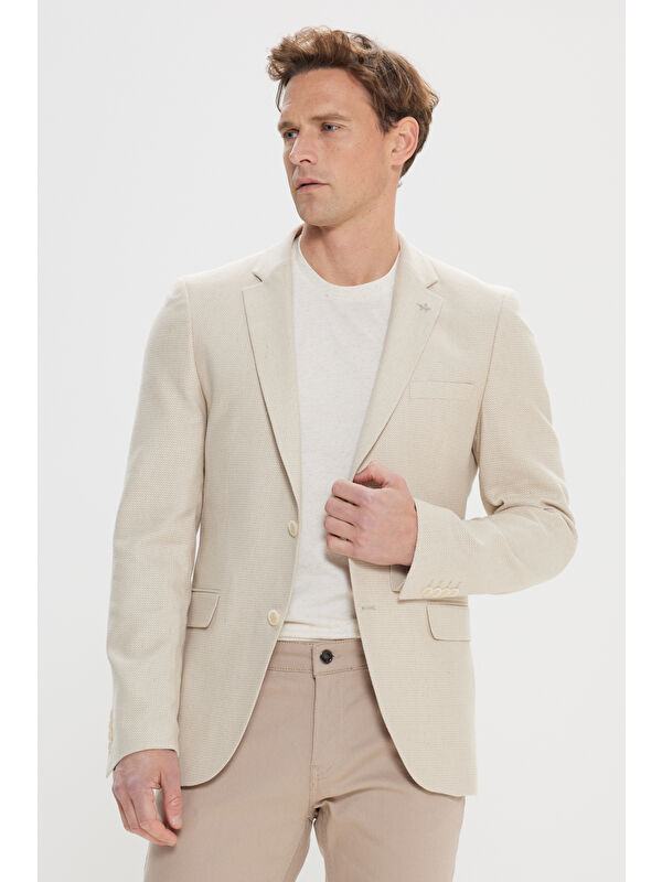 AC&Co / Altınyıldız Classics Erkek Bej Blazer Ceket