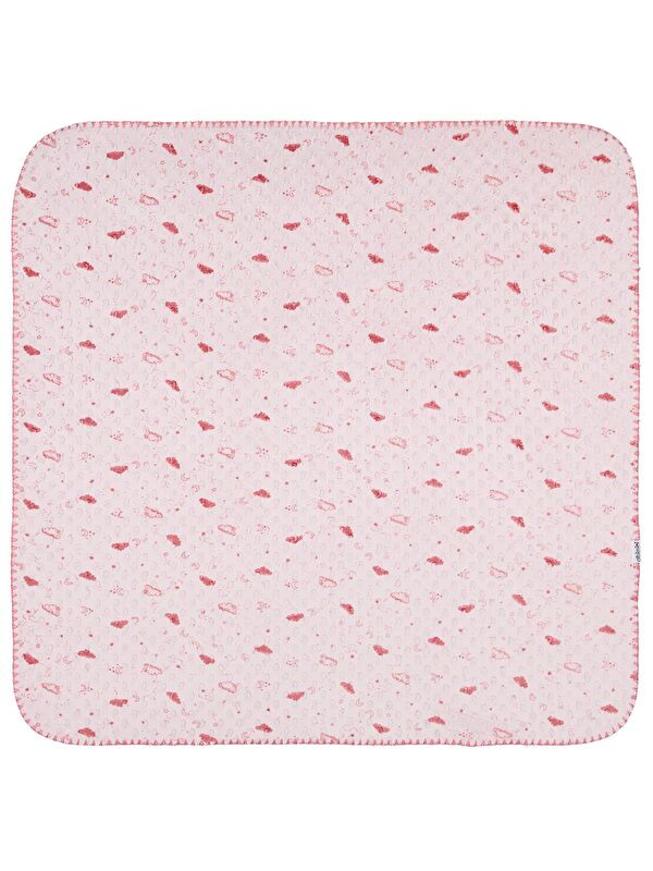 Minidamla Desenli Oyalı Battaniye - Pembe Standart