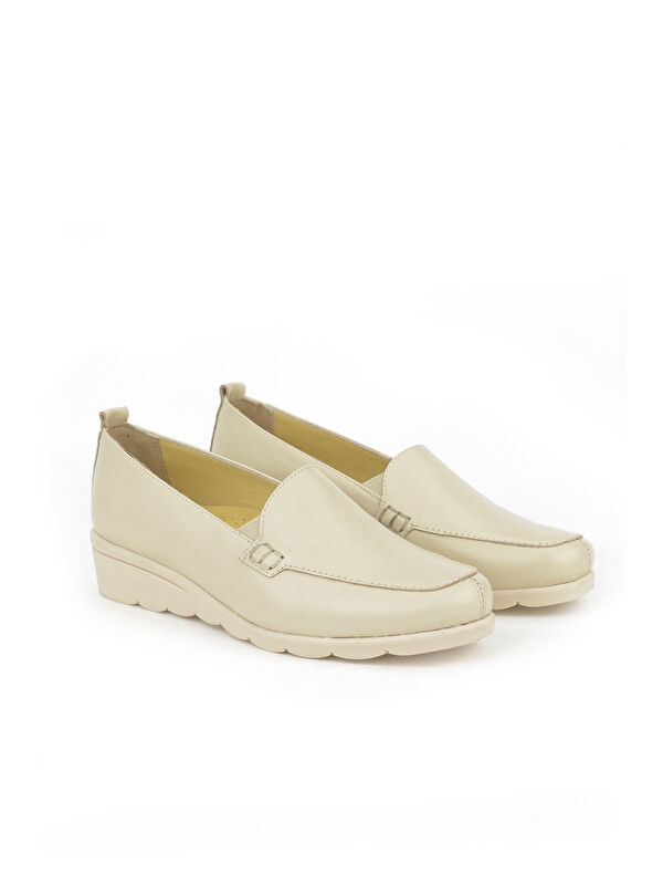 Kadın Hakiki Deri Günlük Ayakkabı 1411022Z2021 Bej - Görsel 5