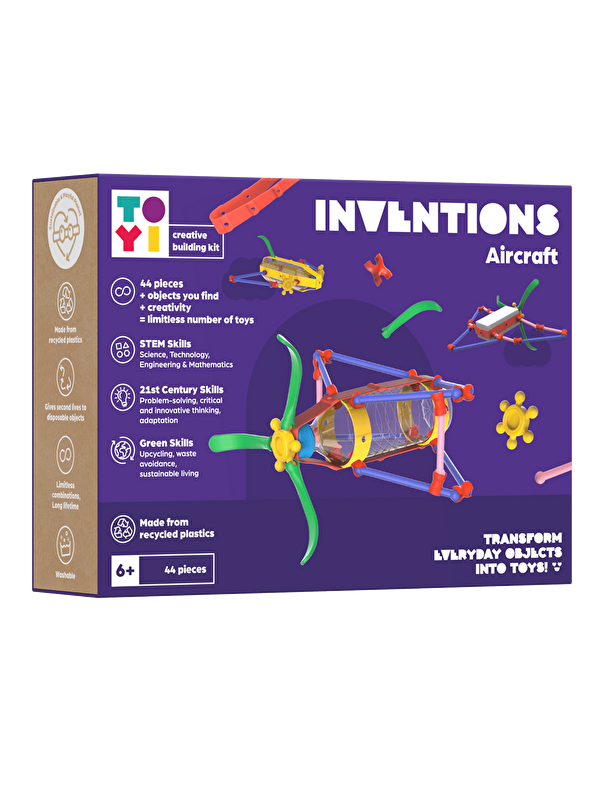 Toyi Inventions Aircraft - STEM Seti ve Yaratıcı Yapı Oyuncakları